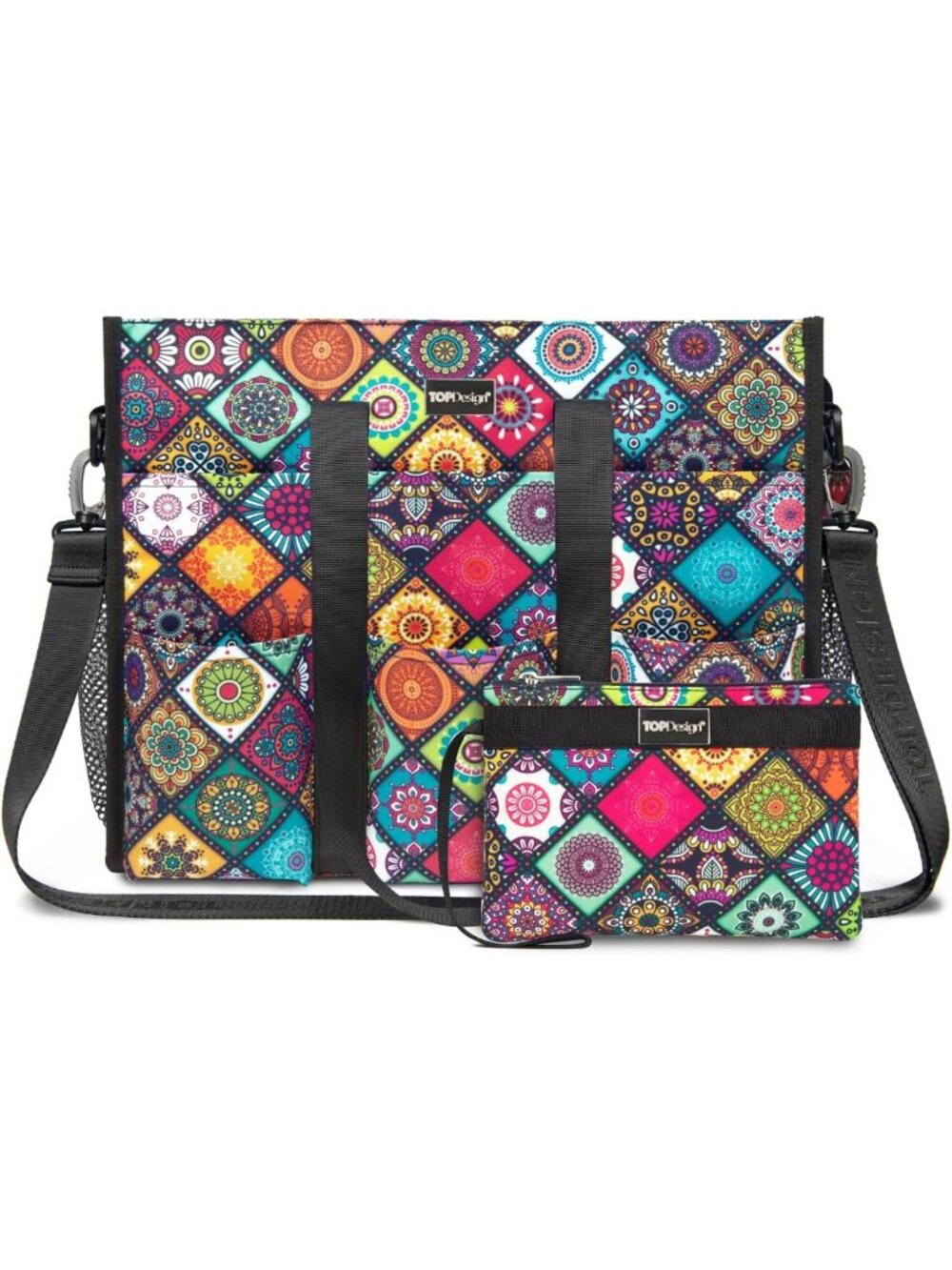 Utility Water-Resistant Tote Bag with 22 Pockets & Zipper Closure - Perfect for